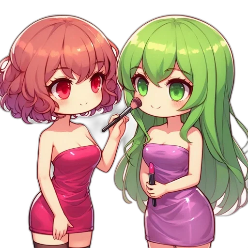 dress, staff, weapon, hair transparent PNG cut-out