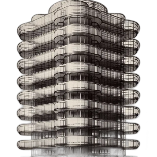 building, 3d render, concept art, photorealistic transparent PNG cut-out
