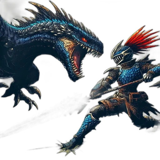 dragon, sword, concept art, fantasy art transparent PNG cut-out