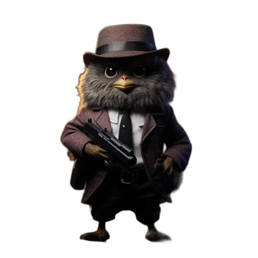 hat, animal, jacket, staff transparent PNG cut-out