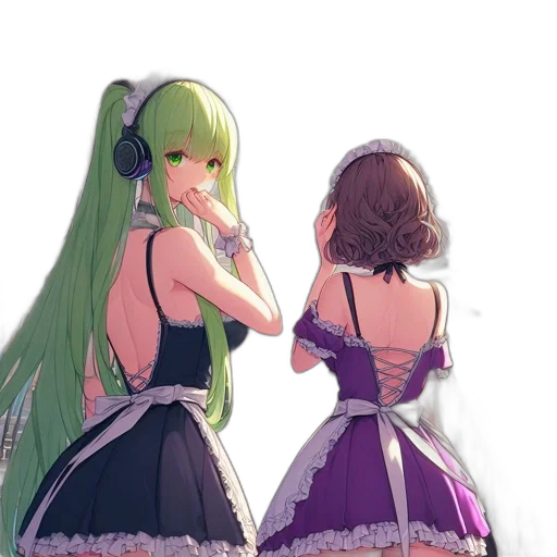 dress, anime, concept art, pixel art transparent PNG cut-out