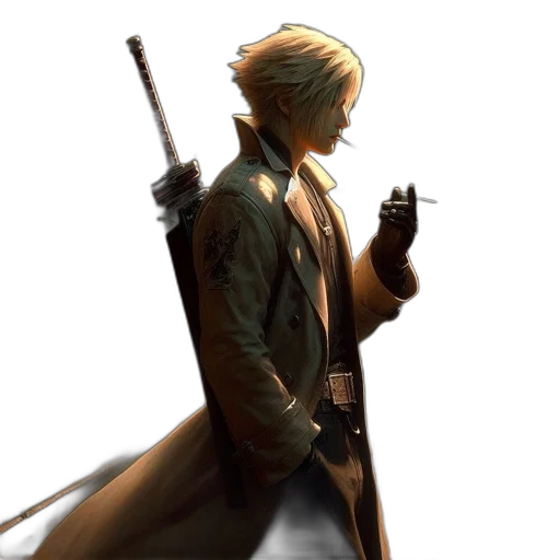 staff, weapon, sword, jacket transparent PNG cut-out