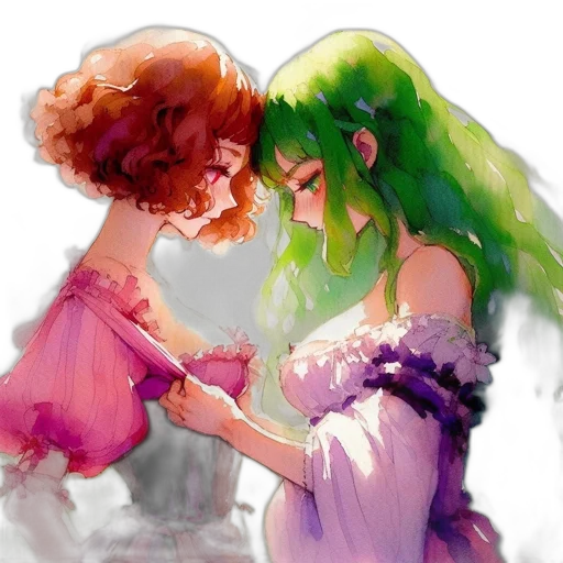dress, watercolor, concept art, fantasy art transparent PNG cut-out