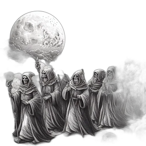staff, concept art, fantasy art, pencil sketch transparent PNG cut-out