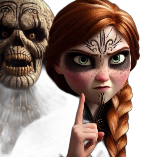 face, concept art, fantasy art, 3d render transparent PNG cut-out