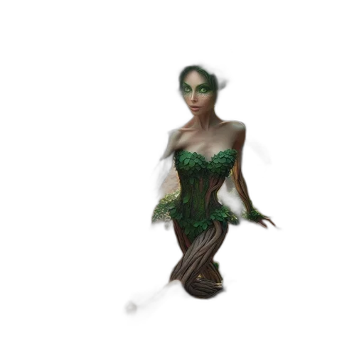 dress, creature, staff, jewelry transparent PNG cut-out