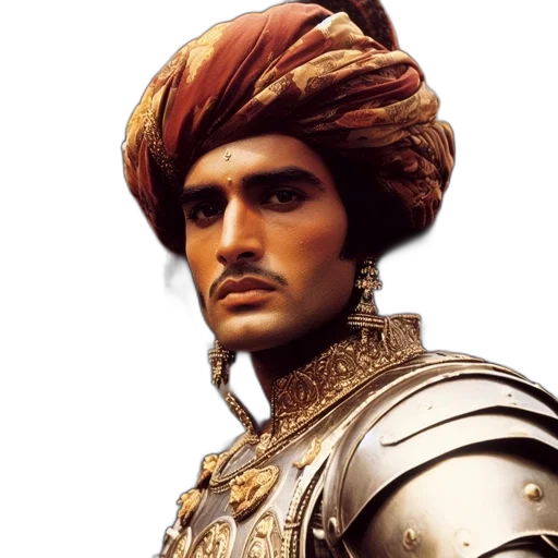 face, crown, sword, photorealistic transparent PNG cut-out
