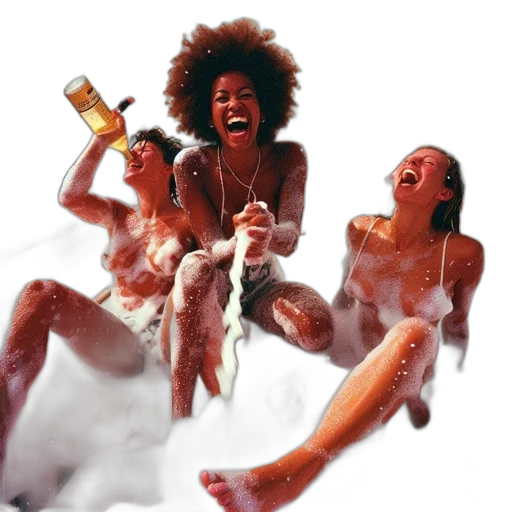 fire, three, women, laugh transparent PNG cut-out