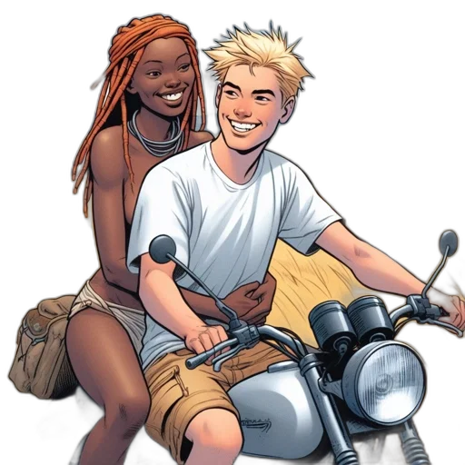 comic book art, concept art, cartoon, young transparent PNG cut-out
