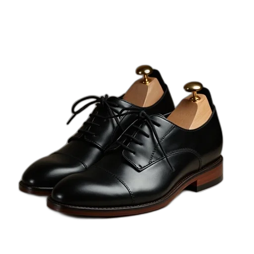 shoes, pair, black, leather transparent PNG cut-out