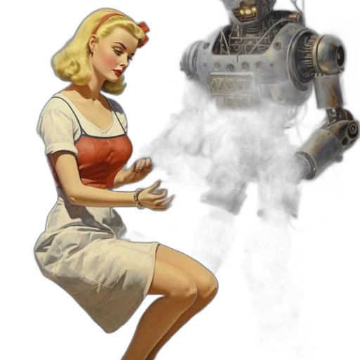 robot, dress, concept art, comic book art transparent PNG cut-out