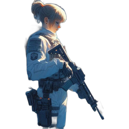 weapon, staff, robot, jacket transparent PNG cut-out