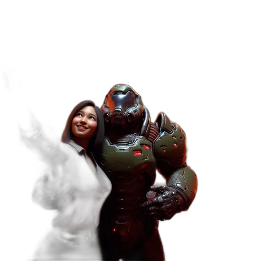 robot, creature, weapon, face transparent PNG cut-out