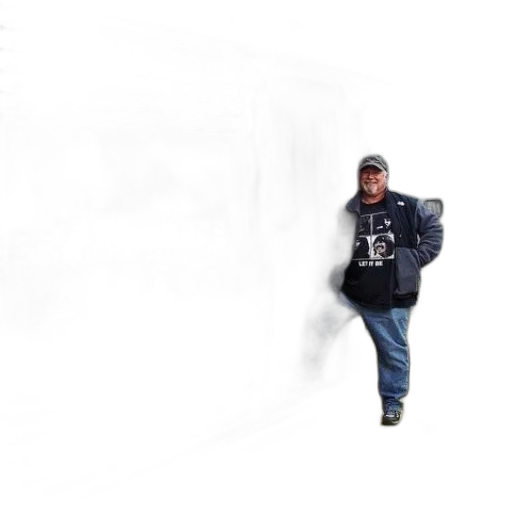 jacket, staff, robot, creature transparent PNG cut-out