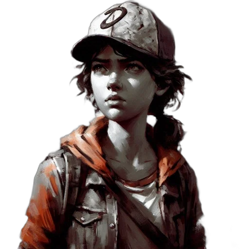 hat, jacket, face, concept art transparent PNG cut-out