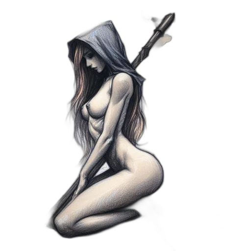 hat, dress, staff, mask transparent PNG cut-out