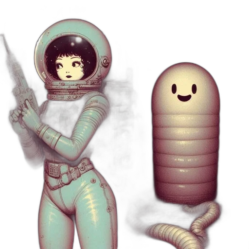 robot, staff, weapon, creature transparent PNG cut-out