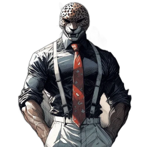 mask, animal, staff, comic book art transparent PNG cut-out