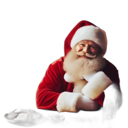 3d render, photorealistic, santa, claus transparent PNG cut-out