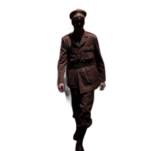 staff, jacket, hat, weapon transparent PNG cut-out