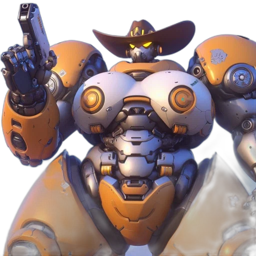 robot, weapon, face, hat transparent PNG cut-out