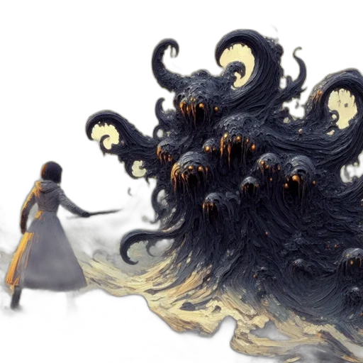 hair, creature, dress, dragon transparent PNG cut-out