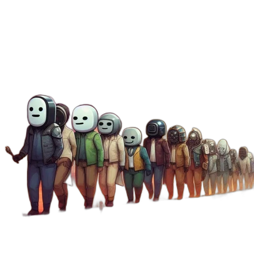 robot, staff, mask, concept art transparent PNG cut-out
