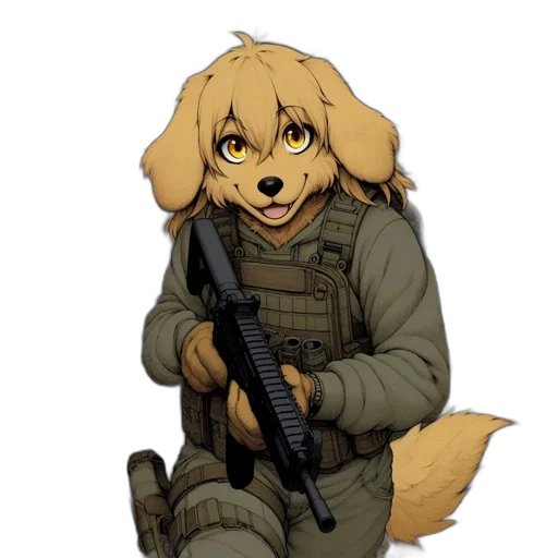weapon, animal, staff, jacket transparent PNG cut-out