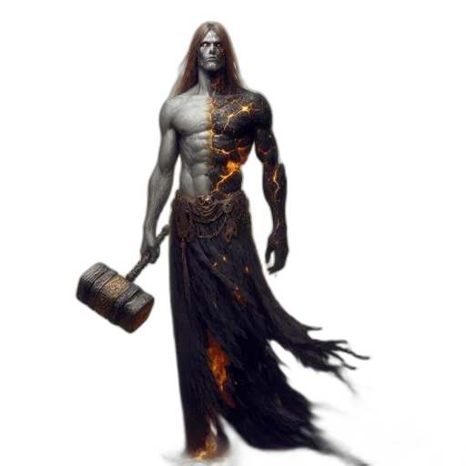 creature, staff, hair, concept art transparent PNG cut-out