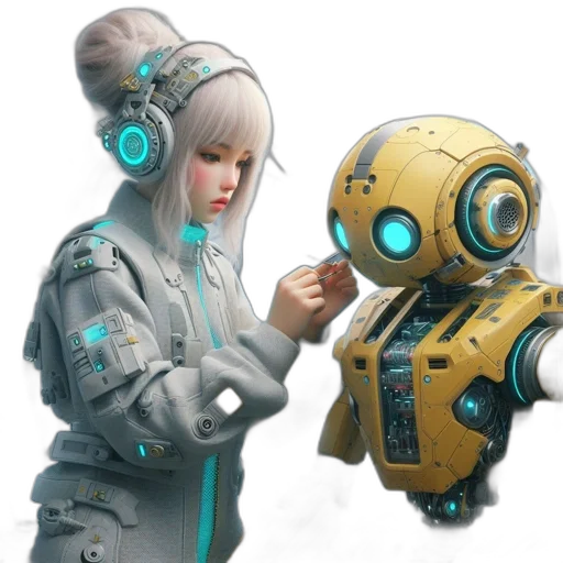 robot, jacket, weapon, concept art transparent PNG cut-out