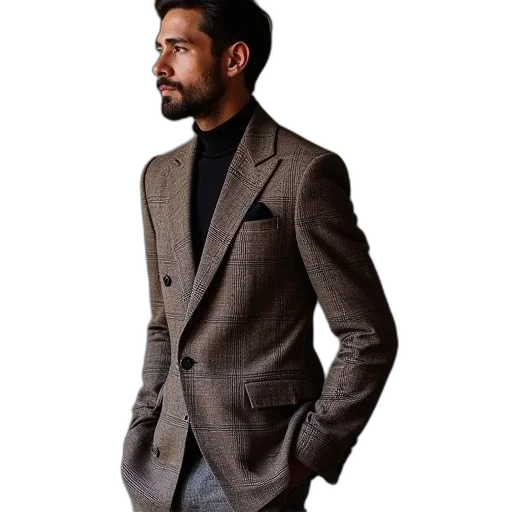 jacket, staff, photorealistic, earth tones transparent PNG cut-out