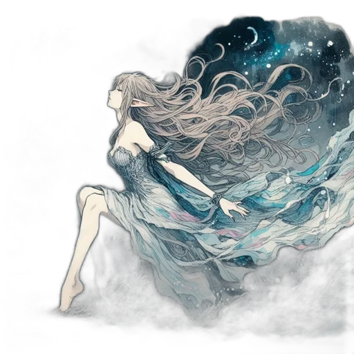 dress, creature, fantasy art, concept art transparent PNG cut-out