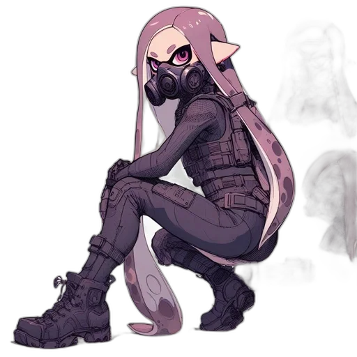 mask, jacket, creature, weapon transparent PNG cut-out
