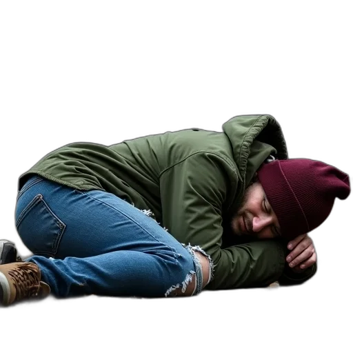 jacket, hat, face, shoes transparent PNG cut-out