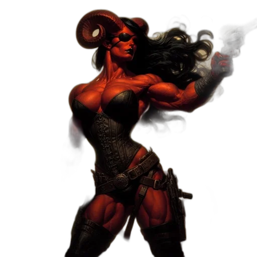 comic book art, concept art, fantasy art, red transparent PNG cut-out