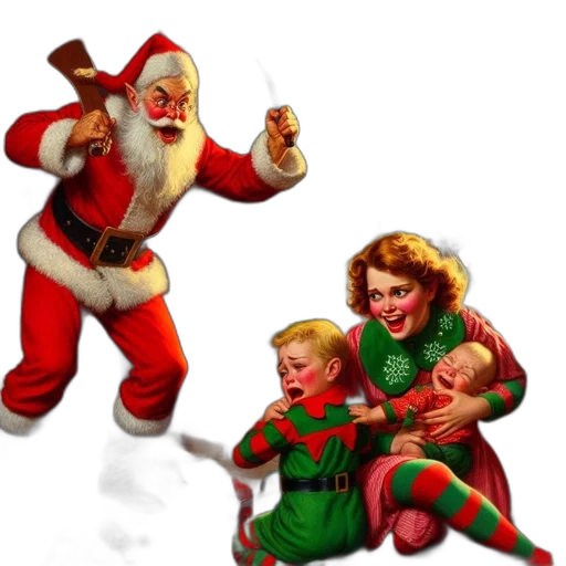concept art, 3d render, photorealistic, santa transparent PNG cut-out