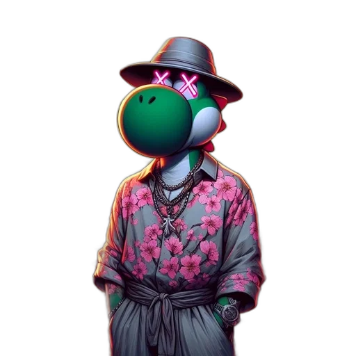 jacket, hat, staff, mask transparent PNG cut-out