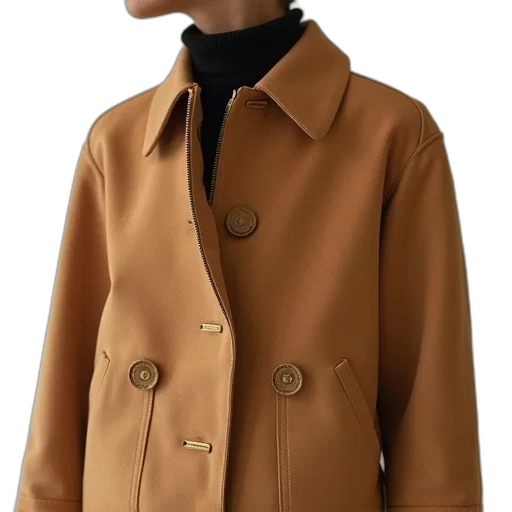 jacket, photorealistic, earth tones, golden transparent PNG cut-out
