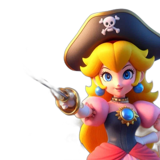 3d render, concept art, animated, pirate transparent PNG cut-out