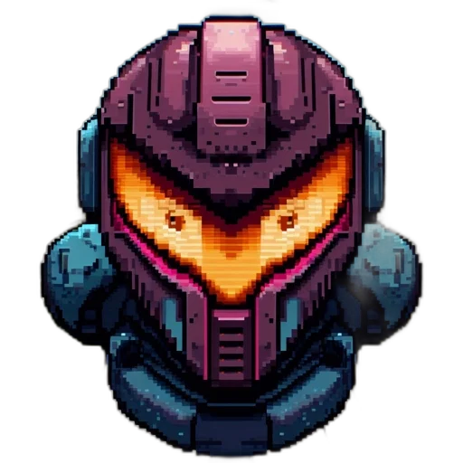 robot, mask, face, pixel art transparent PNG cut-out