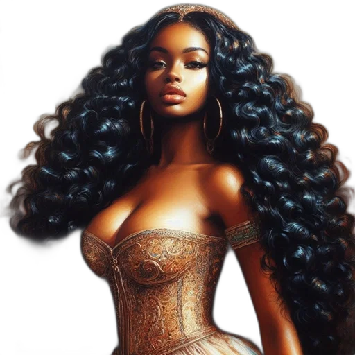 hair, dress, photorealistic, fantasy art transparent PNG cut-out