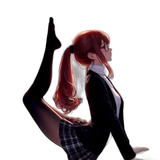 dress, hair, jacket, staff transparent PNG cut-out