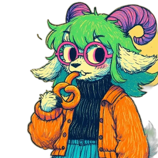 jacket, staff, creature, mask transparent PNG cut-out