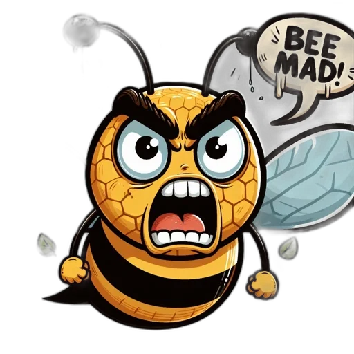 concept art, comic book art, cartoon, bee transparent PNG cut-out