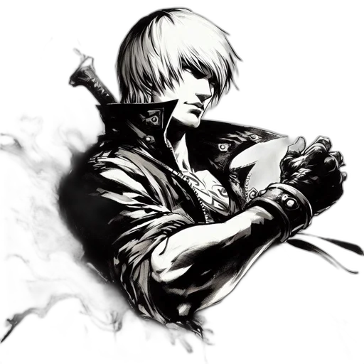 weapon, jacket, sword, face transparent PNG cut-out