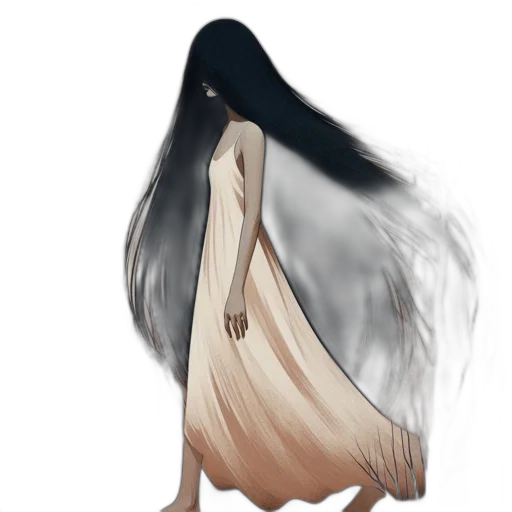 hair, creature, dress, mask transparent PNG cut-out