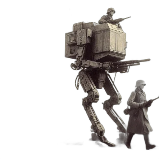 robot, weapon, concept art, cyberpunk transparent PNG cut-out