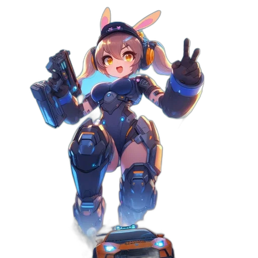 robot, weapon, staff, concept art transparent PNG cut-out