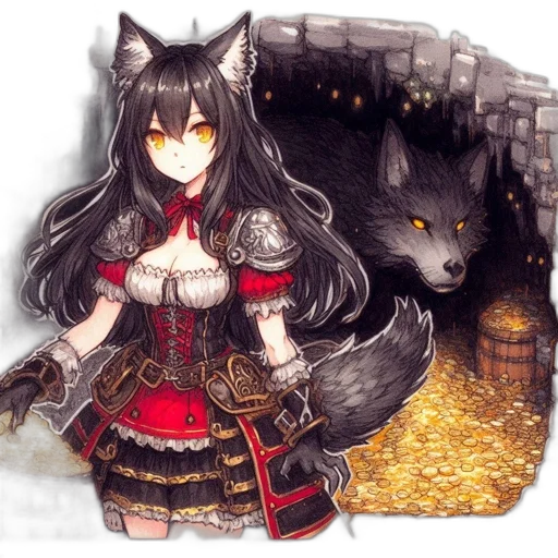 staff, animal, dress, fantasy art transparent PNG cut-out