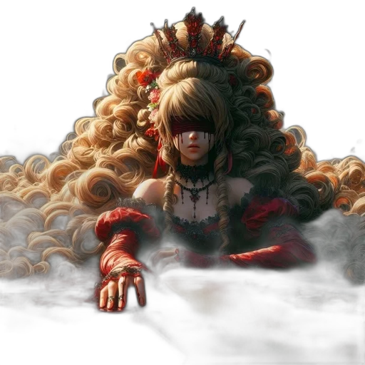 hair, crown, mask, creature transparent PNG cut-out